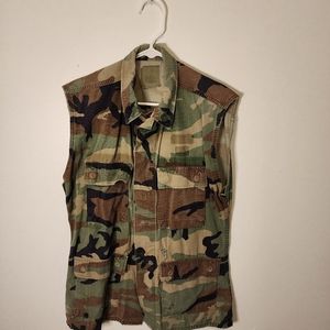 Vintage Distressed Camo, Camouflage Vest